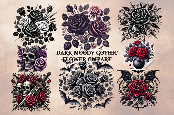 Download Dark Moody Gothic Flower Clipart - Clip Collection