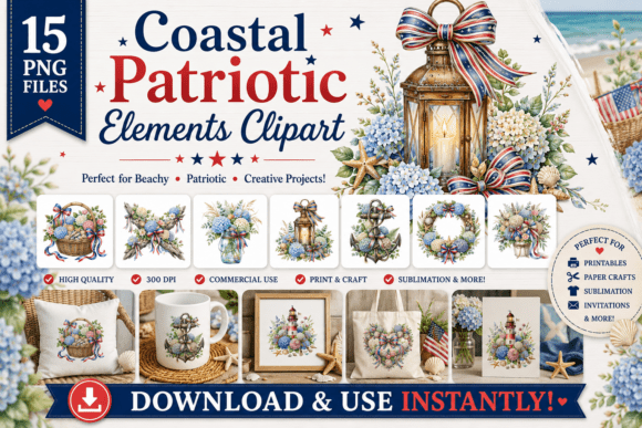 Download Coastal Patriotic Elements Clipart - Clip Collection