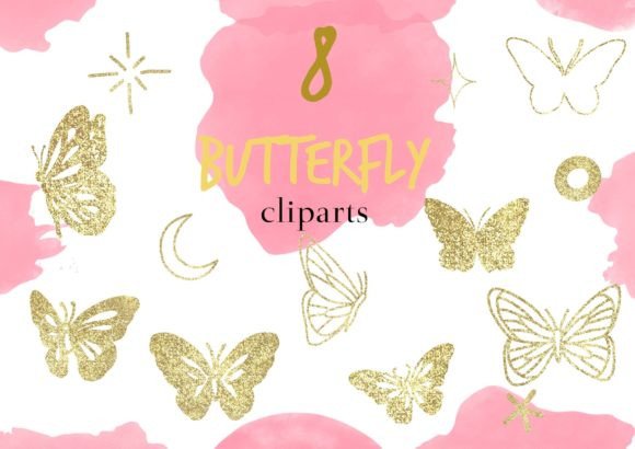 Download Gold Glitter Butterfly Cliparts - Clip Collection
