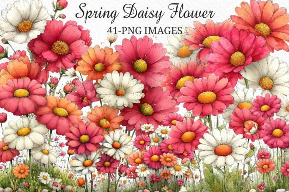 Download Spring Daisy Flower Clipart Png Bundle - Clip Collection