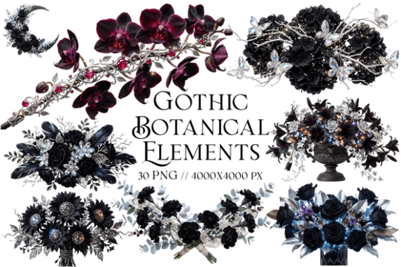 Download Gothic Botanical Elements Clipart - Clip Collection