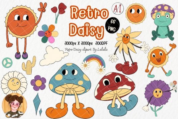 Download Retro Daisy Clipart - Clip Collection