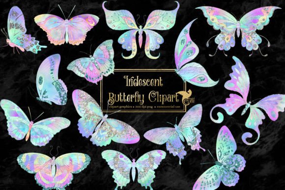 Download Iridescent Butterflies Clipart - Clip Collection
