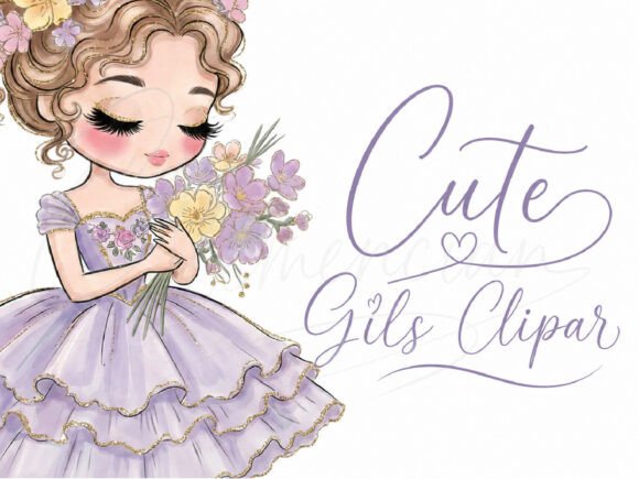 Download Lavender Princess Girl Clipart PNG Flora - Clip Collection