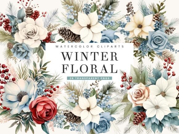 Download Winter Floral Arrangement Clipart - Clip Collection