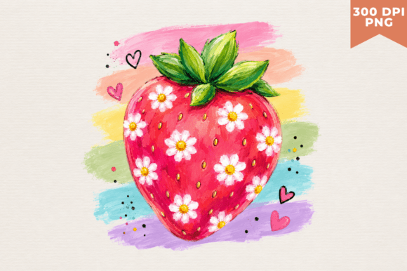 Download Whimsical Strawberry Daisy Clipart PNG - Clip Collection