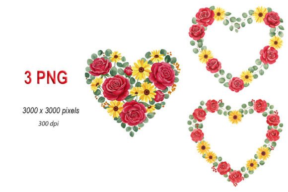 Download Romantic Floral Hearts Clipart PNG - Clip Collection
