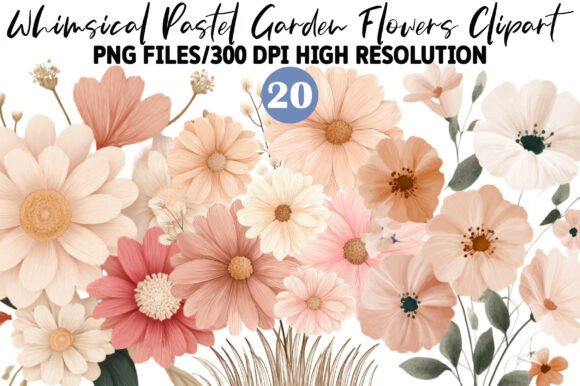 Download Whimsical Pastel Garden Flowers Clipart - Clip Collection