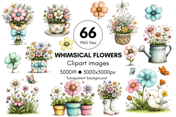 Download Whimsical Floral Clipart - Clip Collection
