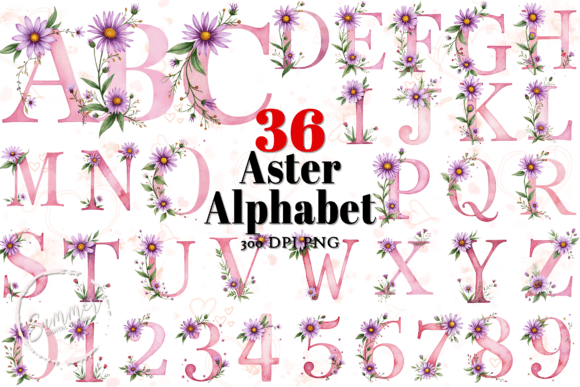 Download Aster Alphabet Clipart Birth Flower Font - Clip Collection
