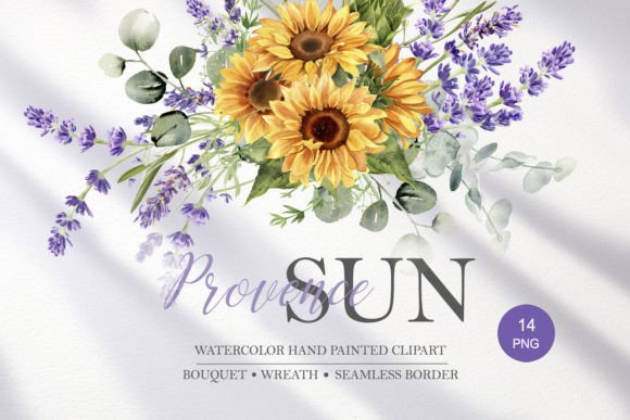 Download Sunflower &amp; Lavender Flowers Clipart. - Clip Collection