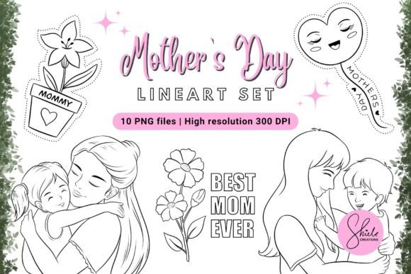 Download Mother's Day Clipart - Lineart Set - Clip Collection