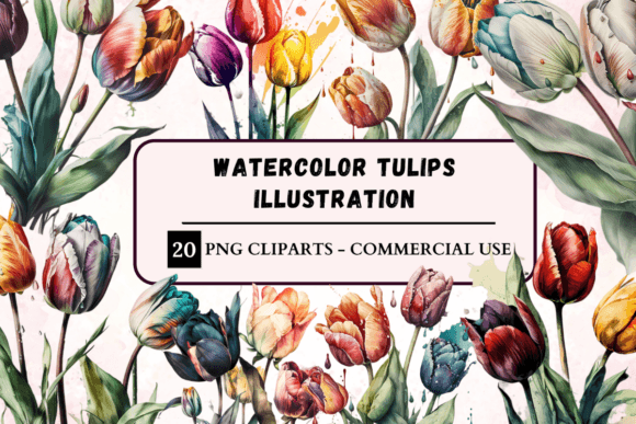 Download Watercolour Tulips Illustration Clipart - Clip Collection