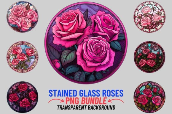 Download Stained Glass Roses Sublimation Clipart - Clip Collection
