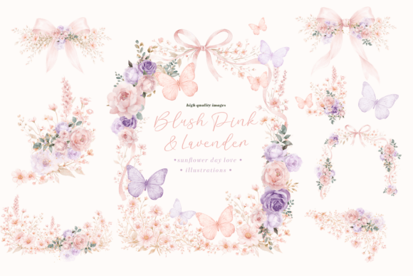 Download Blush Pink &amp; Purple Wildflowers Clipart - Clip Collection