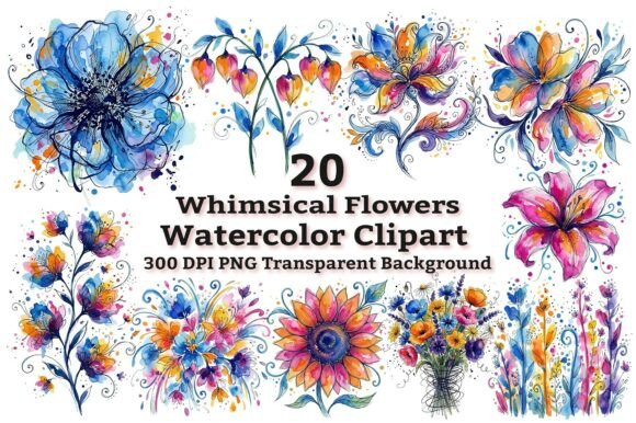 Download Vibrant Watercolor Flowers Clipart - Clip Collection