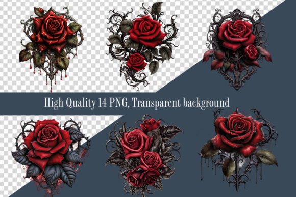 Download Clipart Gothic Roses Black Fantasy Flora - Clip Collection