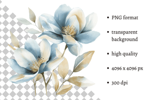 Download Watercolor Blue Spring Flowers Clipart - Clip Collection