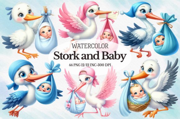 Download Stork and Baby Sublimation Clipart - Clip Collection