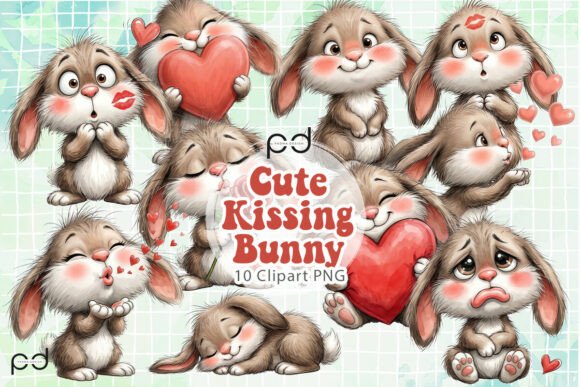 Download Cute Kissing Bunny Clipart Graphics - Clip Collection