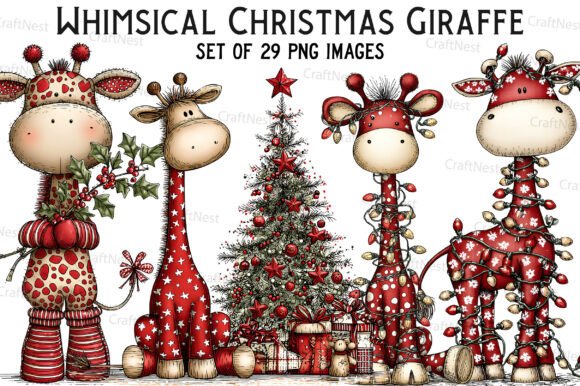 Download Whimsical Christmas Giraffe Clipart - Clip Collection
