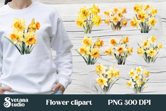 Download Flower Daffodils Clipart Design Bundle - Clip Collection