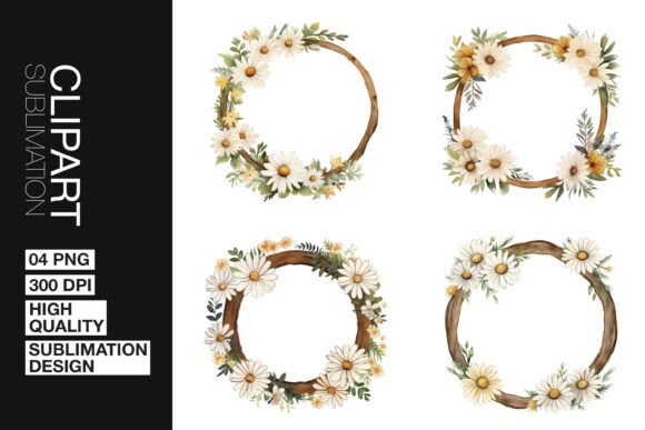 Download Daisy Wreath Art Clipart PNG - Clip Collection