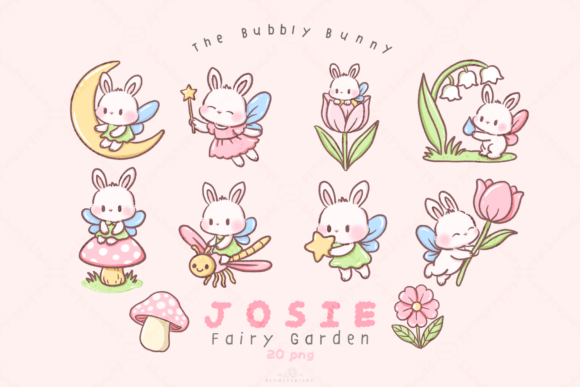 Download Kawaii Bunny Fairy Garden Clipart - Clip Collection