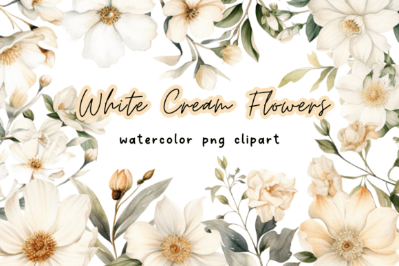 Download White Cream Watercolor Flower Clipart - Clip Collection