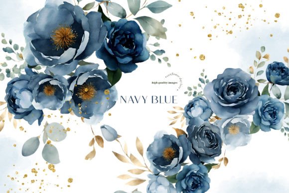 Download Navy Blue Flowers Clipart - Clip Collection