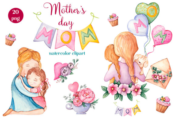 Download Mom Watercolor Clipart, Mother's Day - Clip Collection