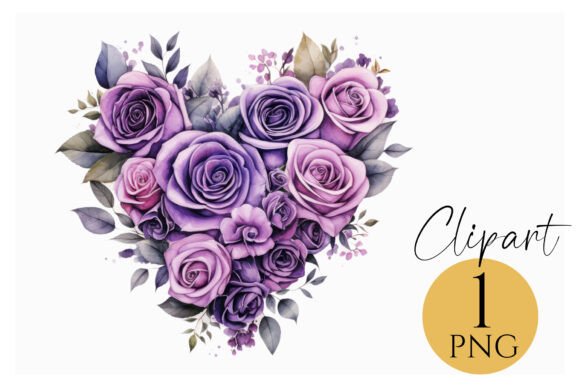 Download Purple Rose Heart Clipart PNG Download - Clip Collection