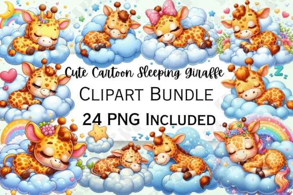 Download Cute Sleeping Giraffe Clipart - Clip Collection
