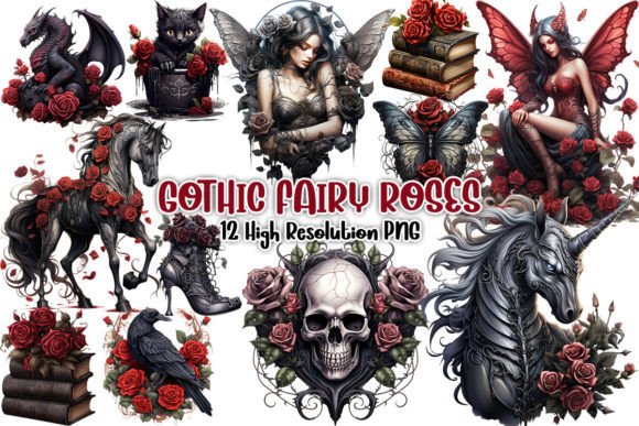 Download Gothic Fairy Roses Sublimation Clipart - Clip Collection