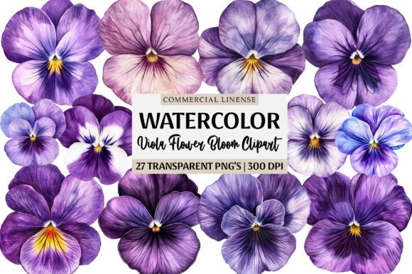 Download Watercolor Viola Flower Bloom Clipart - Clip Collection