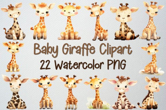 Download Watercolor Baby Giraffe Clipart Set - Clip Collection