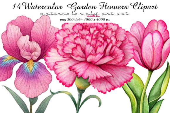 Download Watercolor Garden Flowers Clipart - Clip Collection