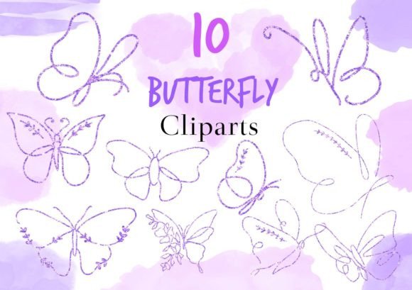 Download Purple Glitter Butterfly Cliparts - Clip Collection