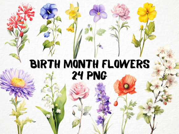Download Birth Month Flower Clipart Bundle - Clip Collection