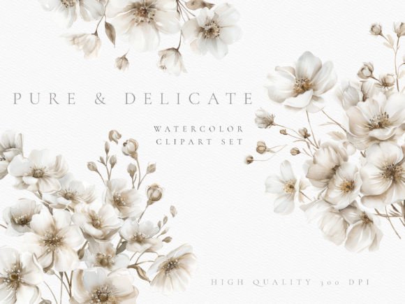 Download White Rustic Wedding Flower Clipart Set - Clip Collection