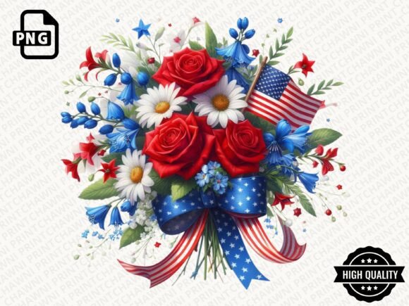 Download Patriotic Flowers American Flag Clipart - Clip Collection