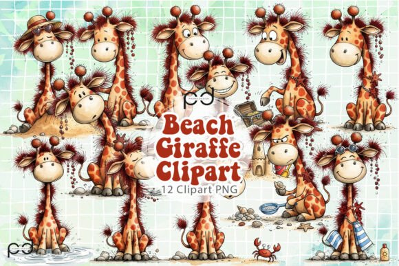 Download Cute Beach Giraffe Clipart Graphics - Clip Collection