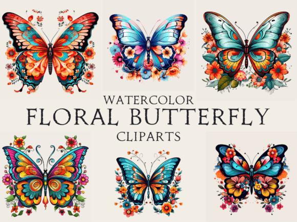 Download Watercolor Floral Butterfly Cliparts - Clip Collection