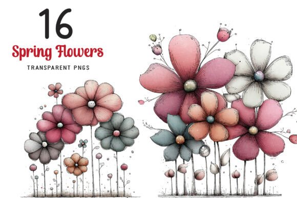 Download Whimsical Spring Flowers Clipart - Clip Collection
