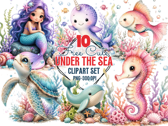 Download Cute Under the Sea Clipart, Mermaid PNG - Clip Collection