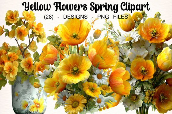 Download Yellow Flowers Spring Clipart - Clip Collection