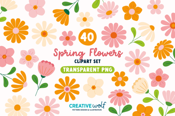 Download Whimsical Spring Flowers Clipart Set - Clip Collection
