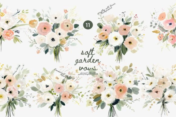 Download Soft Garden Roses Watercolor Clipart - Clip Collection