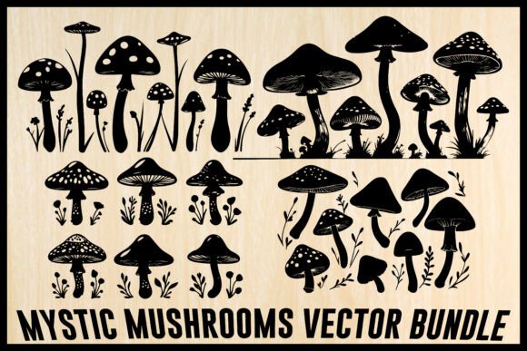 Download Mystic Mushrooms Clipart Set - Clip Collection