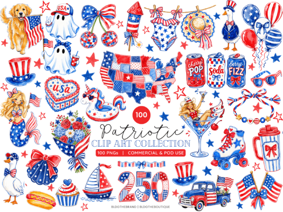 Download Preppy 4th of July Patriotic Clip Art - Clip Collection